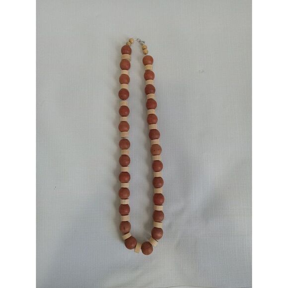 Brown & Tan Assorted Wooden Beads Single Strand Layering Style Fashion Necklace - Picture 7 of 9